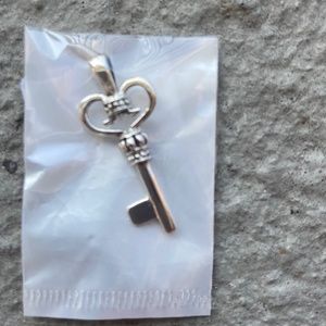 Sterling Silver Key Charm. New